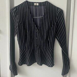 Aritzia Wilfred pinstripe top